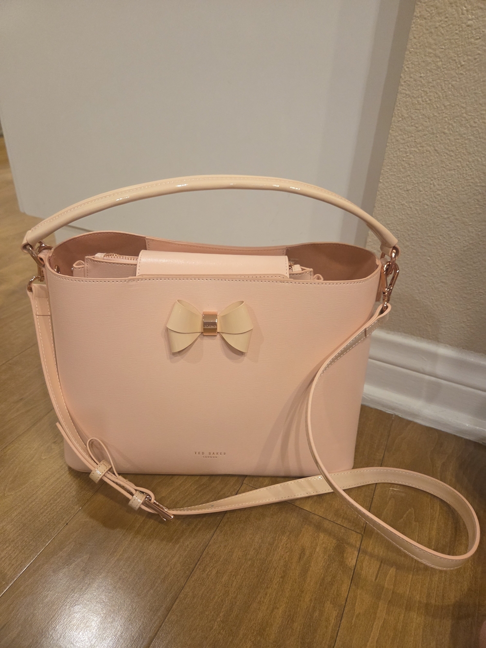 Ted Baker Pink Bow Accent Top-Handle Shoulder Bag